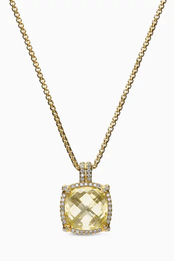 Chatelaine® Diamond & Citrine Necklace in 18kt Gold