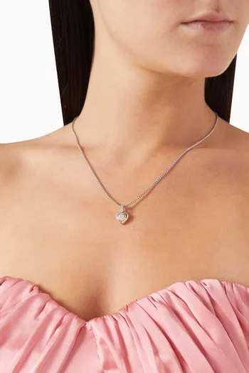 قلادة بيتيت بدلاية قلب مرصعة بالماس فضة إسترلينية وذهب أصفر عيار 14