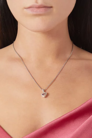 Petite Cable Heart Pendant in 14kt Yellow Gold and Sterling Silver