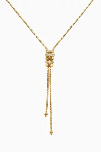 Stax Diamond Y Necklace in 18kt Gold