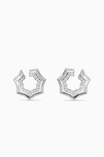 Stax Diamond Hoop Earrings in Sterling Silver
