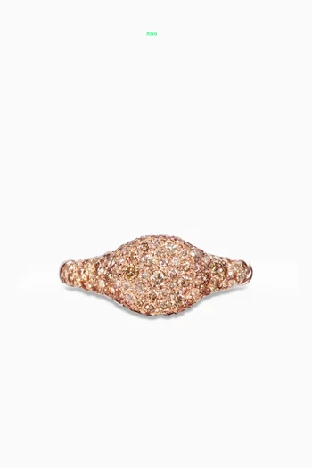 Petite Pavé Pinky Ring in 18kt Rose-gold with Cognac Diamonds