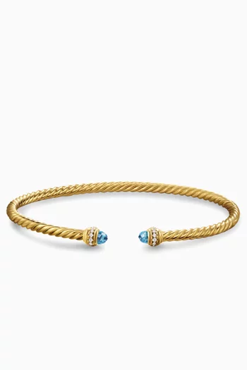 Classic Cablespira® Diamond & Topaz Bracelet in 18kt Gold