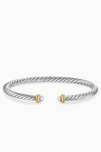Modern Cable Bracelet in Silver & 14kt Gold