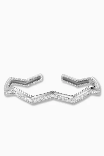 Zig Zag Stax™ Diamond Cuff Bracelet in Sterling Silver