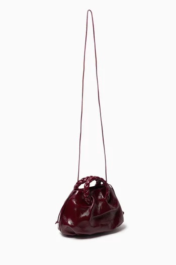 Bombon Crinkled Plaited-handle Bag in Glossy Lambskin