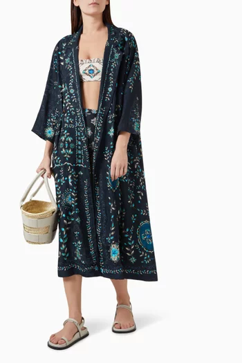 Oceano Relicario Printed Cover-up in Viscose