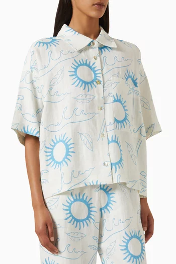 Kyle Printed Shirt in Linen