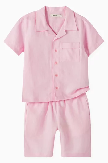 DNA Camp Collar Shirt in Aloe Linen