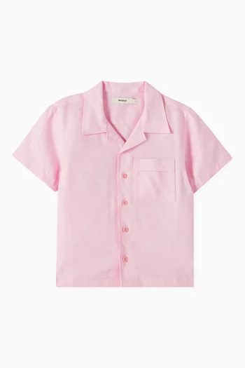 DNA Camp Collar Shirt in Aloe Linen