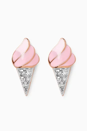 Ara Bambi Diamond Stud Earrings in 18kt Rose Gold