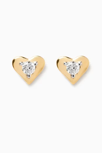 Ara Bambi Diamond Heart Earrings in 18kt Gold