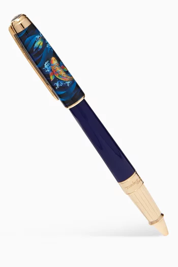 قلم حبر جاف إتيرنتي مزين بسمكة كوي معدن