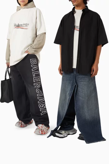 تي شيرت بشعار الماركة مستوحى من الحملات الانتخابية ستنسل جيرسيه فينتج للجنسين