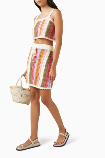 Lito Stripe Mini Skirt in Crochet