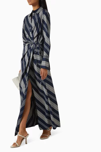 Harlow Draped Maxi Dress in Viscose Blend
