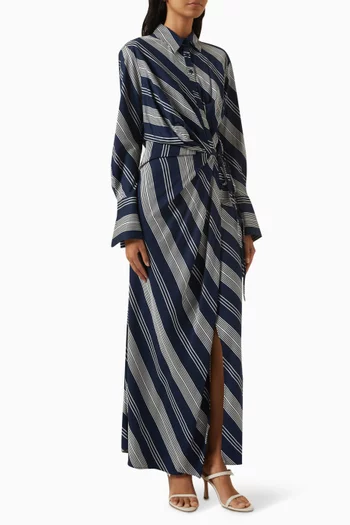 Harlow Draped Maxi Dress in Viscose Blend