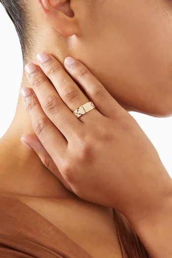 T Monogram Ring in Enamel