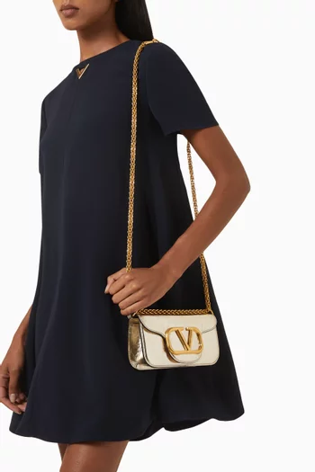 Small Locò Shoulder Bag in Metallic Calfskin