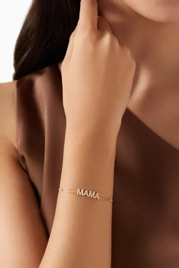 سوار بحلية Mama مرصعة بالماس ذهب عيار 18