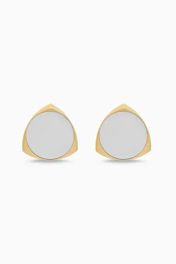 Shield Clip-on Earrings in Metal