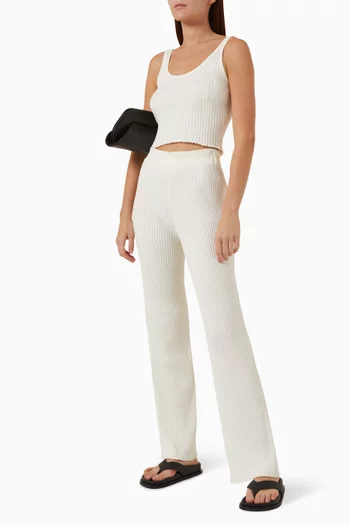 Rib-knit Crop Top in Cotton