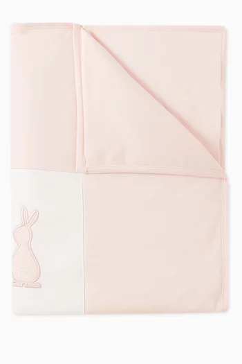بطانية برقعات مزينة بأرنب قطن عضوي