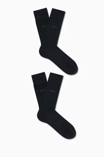Regular-length Logo Socks in Cotton-blend, Set of 2