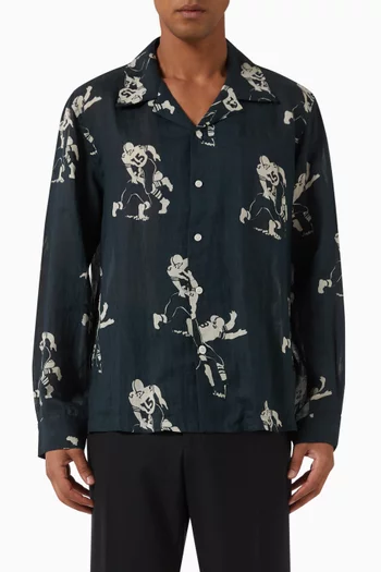 Football Floral Havana Shirt in Linen
