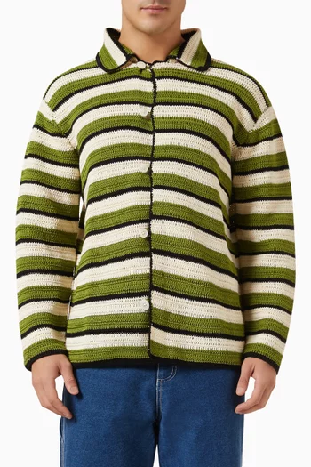 Weedy Long-sleeve Shirt in Crochet