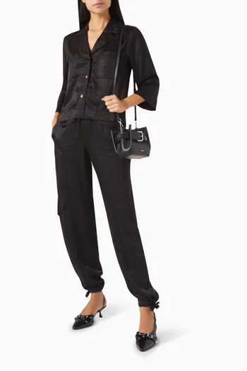 Patch-pocket Shirt in Washed Satin