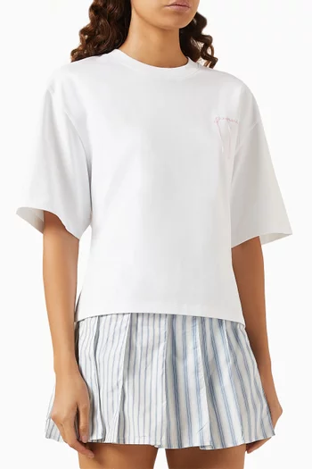 Logo-embroidered T-shirt in Organic Cotton-jersey