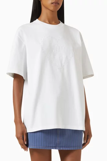 Embroidered Logo Relaxed T-shirt in Organic Cotton-jersey