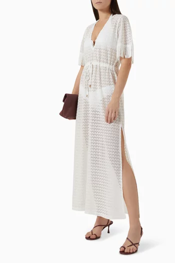 Phoebe Fringe-trim Beach Cover-up