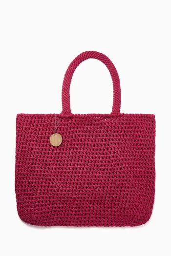 Large Shiny Tote Bag in Glitter Crochet