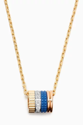 Quatre Blue Edition Diamond Small Ring Pendant Necklace in 18kt Gold