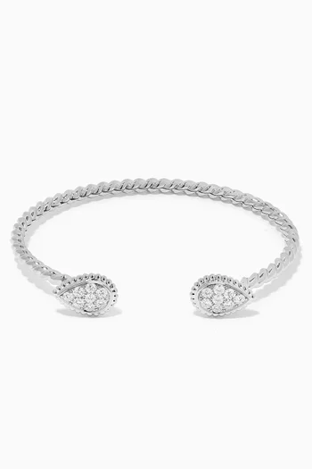Serpent Bohème S Motif Diamond Bracelet in 18kt White Gold