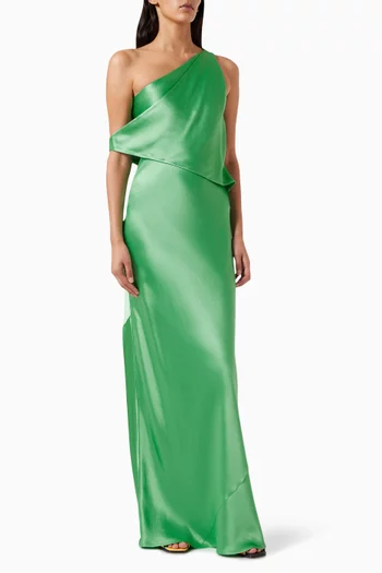 Naomi One-shoulder Dress in Satin