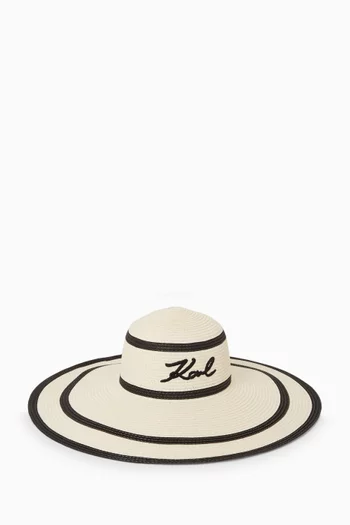 K/Signature Striped Summer Hat