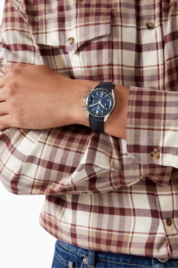 Carrera Automatic Chronograph Steel & Leather Watch, 39mm