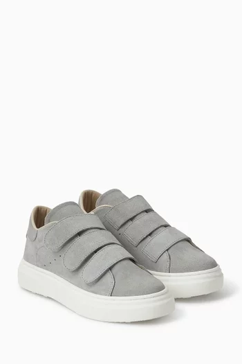 Velcro Strap Sneakers in Suede