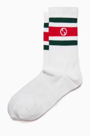 Round Interlocking G socks in Cotton