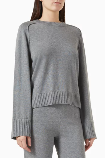 Raglan Crewneck Sweater in Cotton & Cashmere