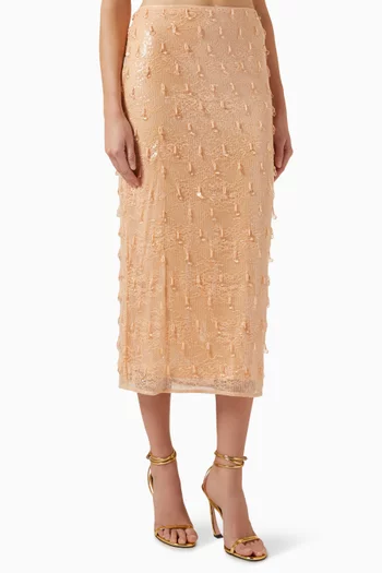Finnegan Sequin-embellished Midi Skirt in Lace