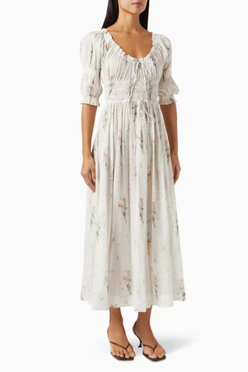 Ischia Maxi Dress in Cotton & Viscose-blend