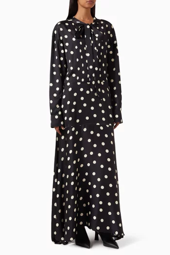 Polka Dot-print Maxi Dress in Viscose