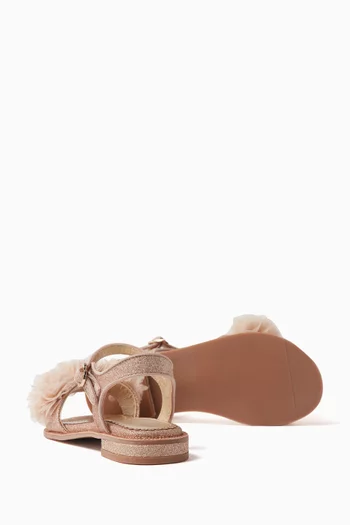 Embellished Metallic Sandals
