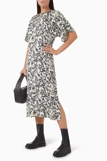 Hazel Printed Midi Dress in Viscose