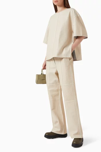 Julian Straight-leg Pants in Perforated Leather