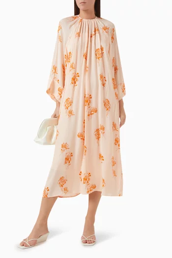 Maggie Floral-print Midi Dress in Viscose